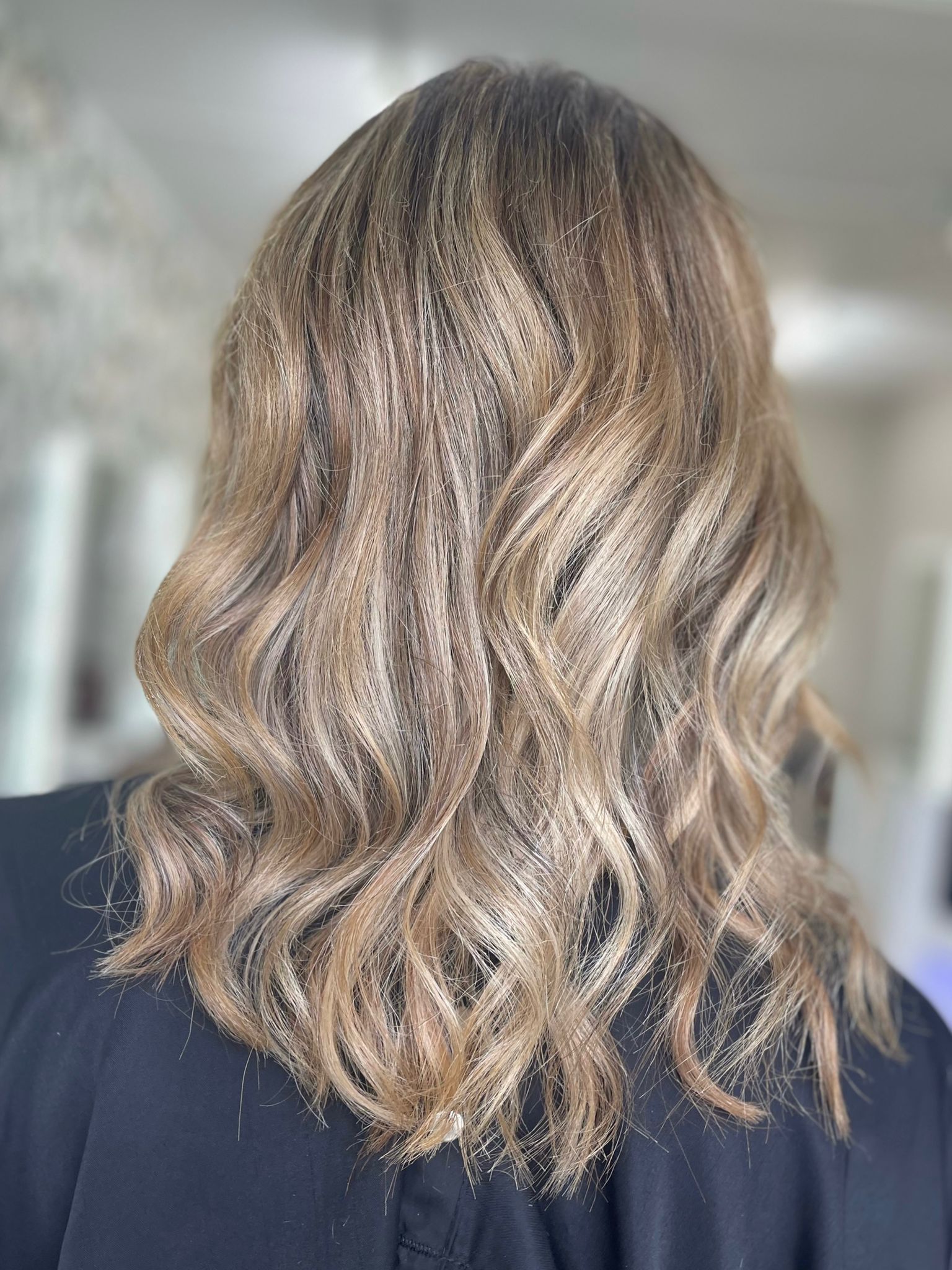 Balayage bright cool toned