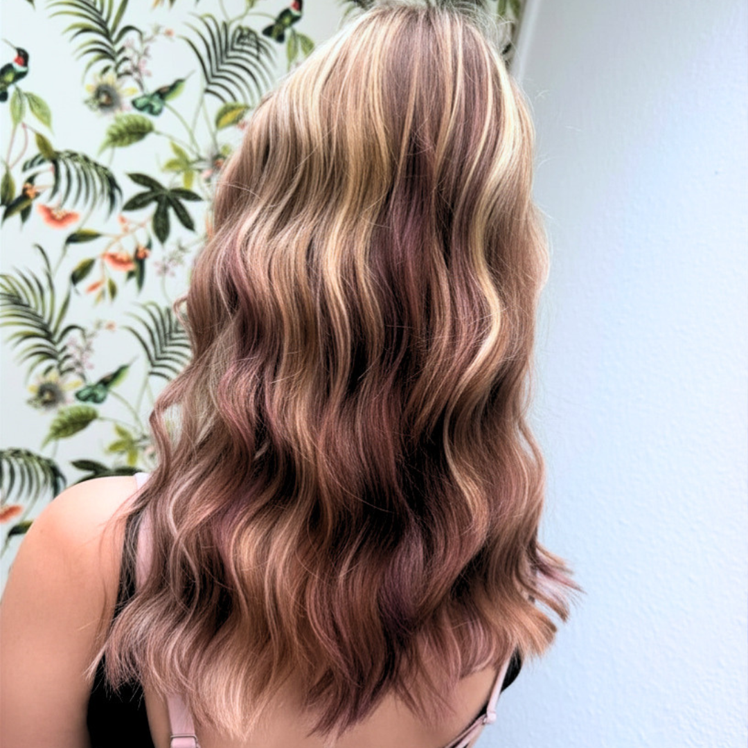 purple and blonde balayage