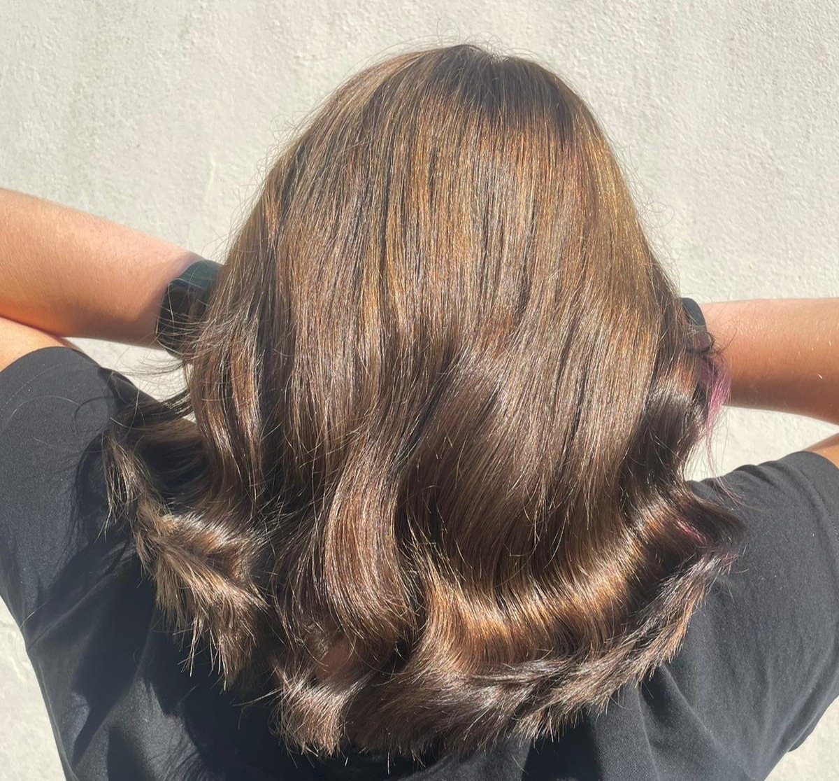 Brunette colour with design colour