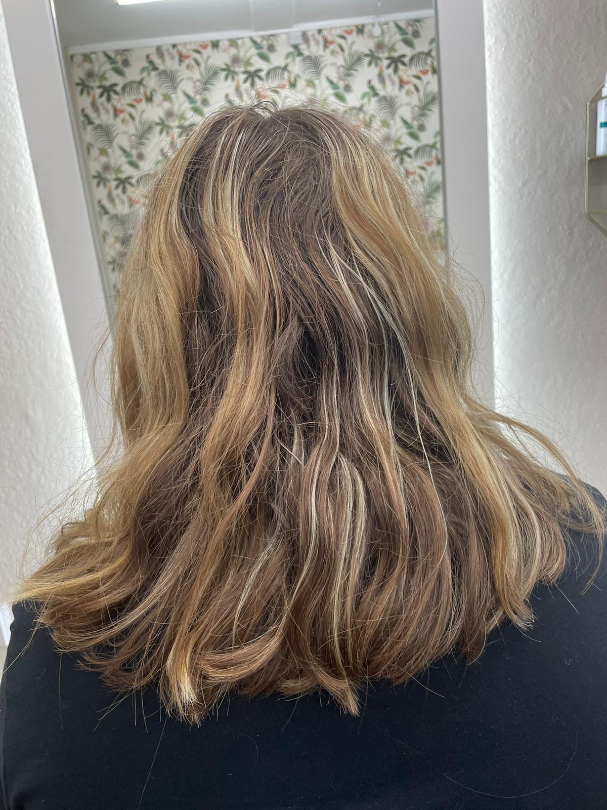 Hair transformation brunette and design colour