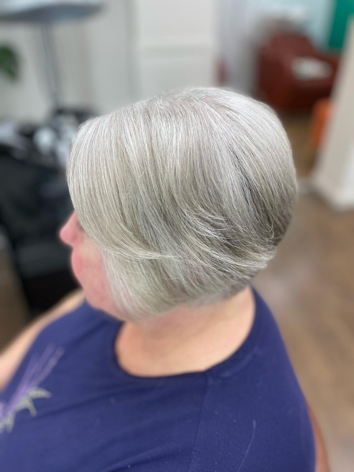 Colour brighten and ladies haircut