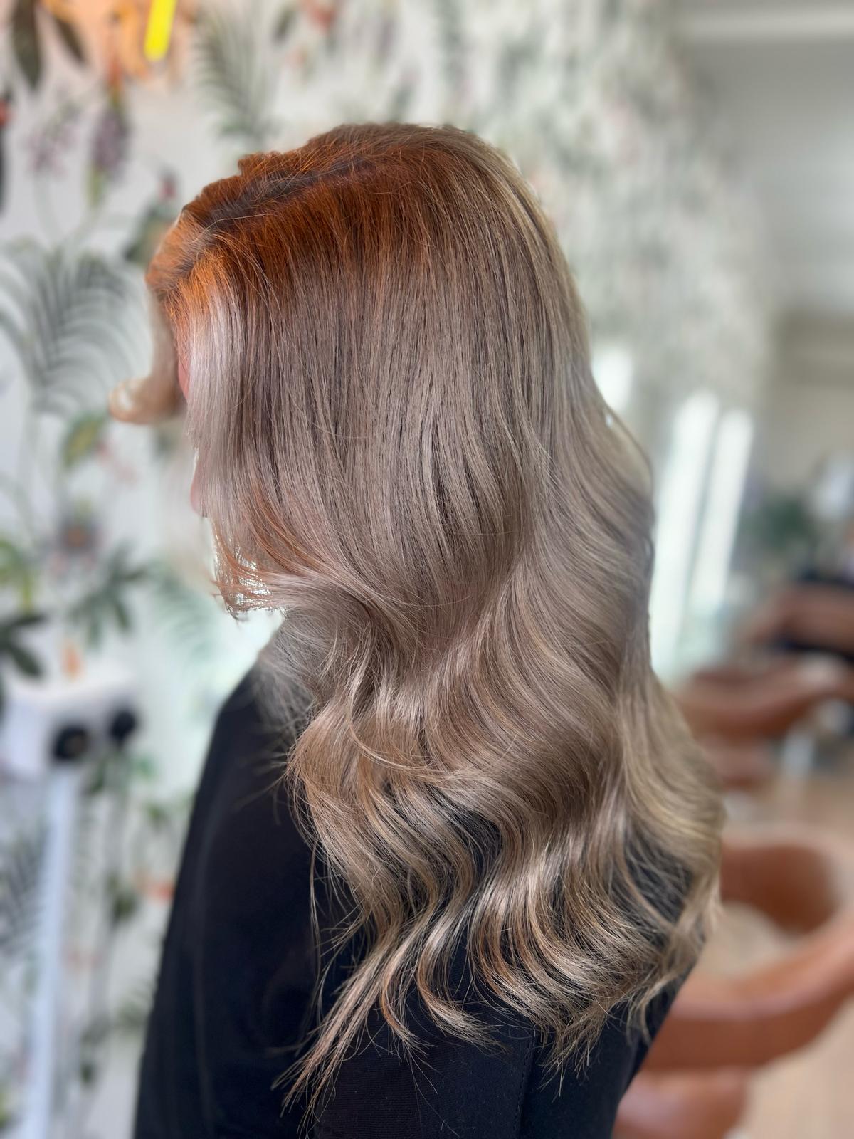 Money piece and cool toned blonde