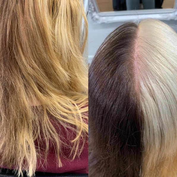 Half and Half Hair Colouring